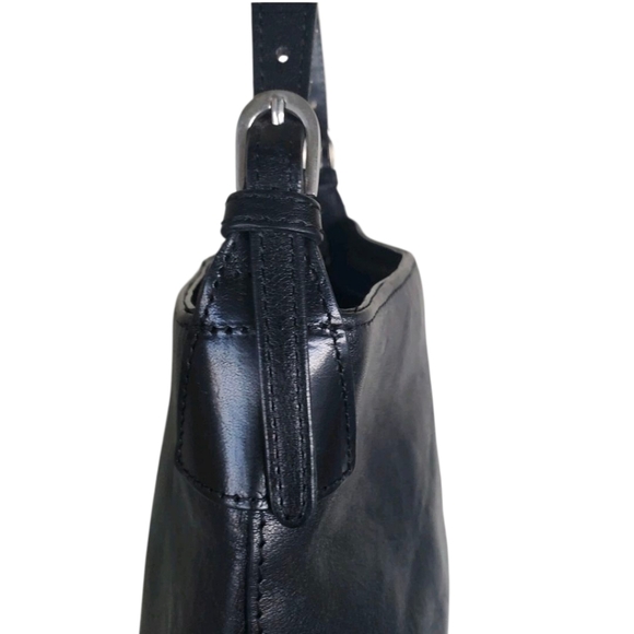 Wilsons Leather Pelle Studio Purse Black Zippered Adjustable Strap Shoulder Bag - Picture 10 of 16